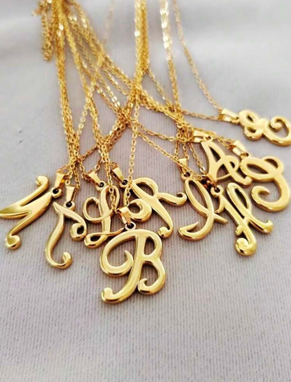 Golden Initial Charm Necklace