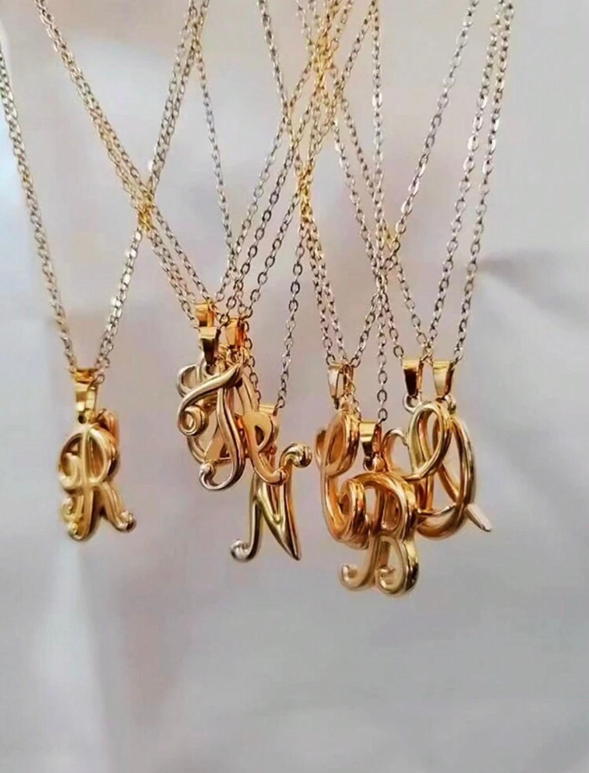 Golden Initial Charm Necklace