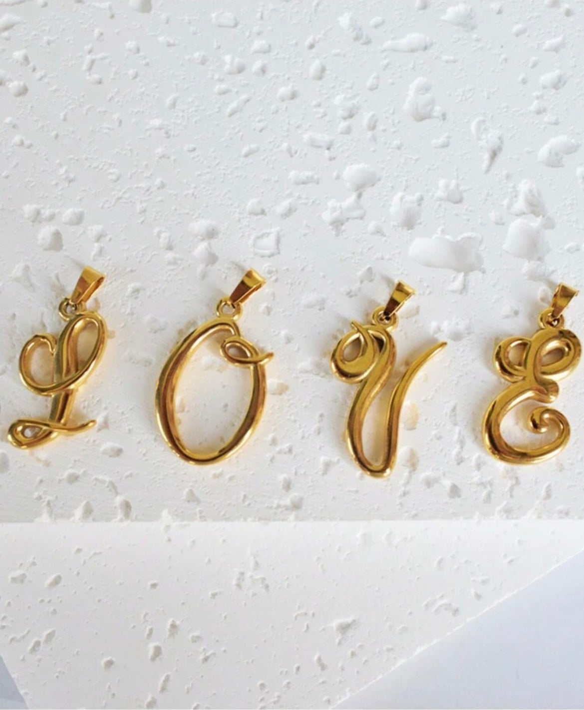 Golden Initial Charm Necklace